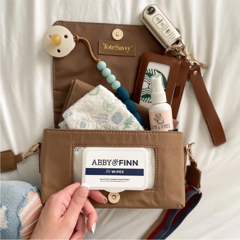 Mini Diaper Bag Crossbody ToteSavvy Removable Changing Pad Sleek Wipable Gift